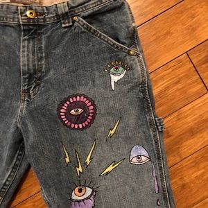 Handpainted custom Lee jeans by Emerson.Genes
